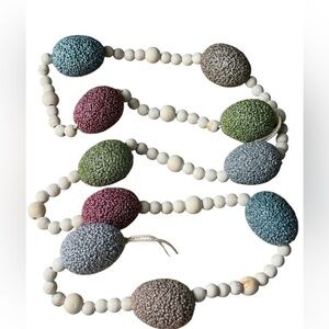 Glitter Easter egg wooden beaded garland